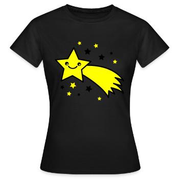 Étoile filante - T-shirt Femme - noir - Devant - AI Model Female 172 dark (172cm)