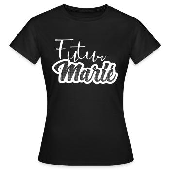 futur marié - evg - mariage - T-shirt Femme - noir - Devant - AI Model Female 172 dark (172cm)