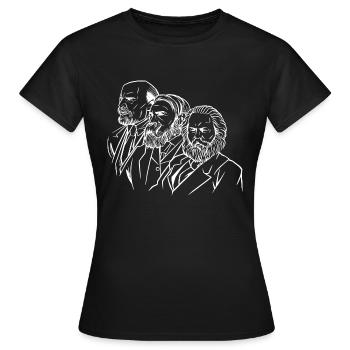 marx engels Lénine têtes statues communisme faucille - T-shirt Femme - noir - Devant - AI Model Female 172 dark (172cm)
