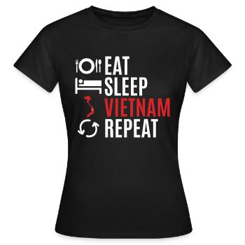 Vietnam - Frauen T-Shirt - Schwarz - Vorne - AI Model Female 172 dark (172cm)