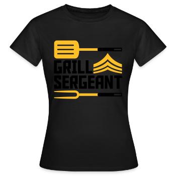 Grillmeister Grill Sergeant BBQ - Frauen T-Shirt - Schwarz - Vorne - AI Model Female 172 dark (172cm)