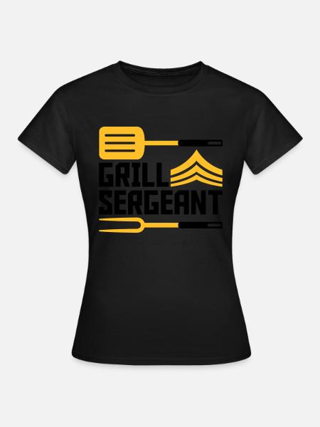 Grillmeister Grill Sergeant BBQ - Frauen T-Shirt - Schwarz