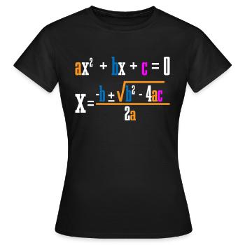 Quadratic Formula For Math Class 7 - Women's T-Shirt - black - Front - AI Model Female 172 dark (172cm)