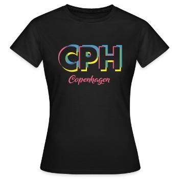 Copenhague - CPH - Copenhague - Dänemark - Danemark - T-shirt Femme - noir - Devant - AI Model Female 172 dark (172cm)