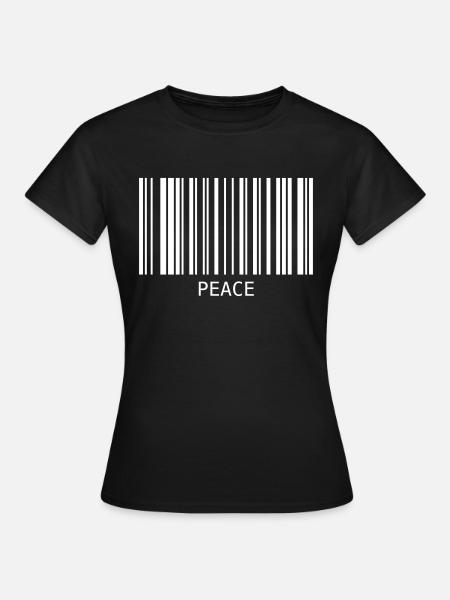 Peace Barcode Friedenszeichen Strichcode Symbol - Frauen T-Shirt - Schwarz