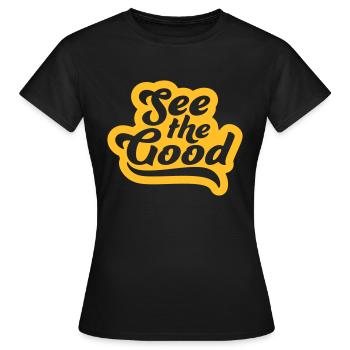 voir la bonne citation - T-shirt Femme - noir - Devant - AI Model Female 172 dark (172cm)