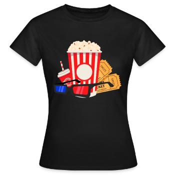 Popcorn - Frauen T-Shirt - Schwarz - Vorne - AI Model Female 172 dark (172cm)