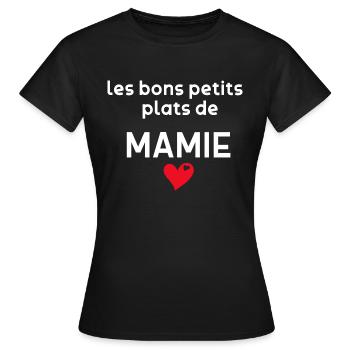 Les Bons Petits Plats de Mamie Cuisinière - T-shirt Femme - noir - Devant - AI Model Female 172 dark (172cm)