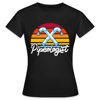 Maintenance of sanitary facilities Plumbing Klemp - Women's T-Shirt - black - Front - AI Model Female 172 dark (172cm)