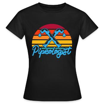Maintenance of sanitary facilities Plumbing Klemp - Women's T-Shirt - black - Front - AI Model Female 172 dark (172cm)