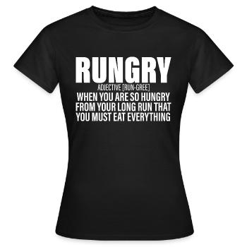 Rungry, Description définitive - T-shirt Femme - noir - Devant - AI Model Female 172 dark (172cm)