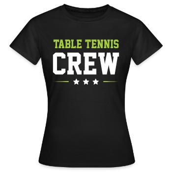 Table Tennis Crew - Frauen T-Shirt - Schwarz - Vorne - AI Model Female 172 dark (172cm)