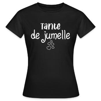 Tante de jumelle - T-shirt Femme - noir - Devant - AI Model Female 172 dark (172cm)