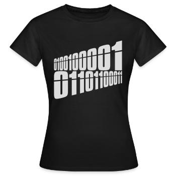 Binary Code Program Language - Women's T-Shirt - black - Front - AI Model Female 172 dark (172cm)