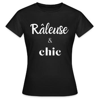 râleuse et chic - T-shirt Femme - noir - Devant - AI Model Female 172 dark (172cm)