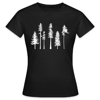 arbre pins - T-shirt Femme - noir - Devant - AI Model Female 172 dark (172cm)
