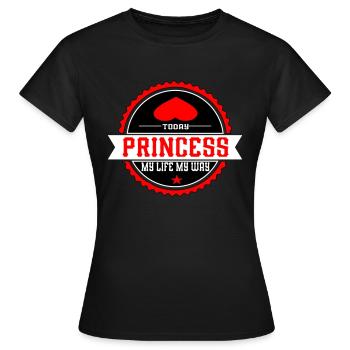 Aujourd’hui une princesse - T-shirt Femme - noir - Devant - AI Model Female 172 dark (172cm)