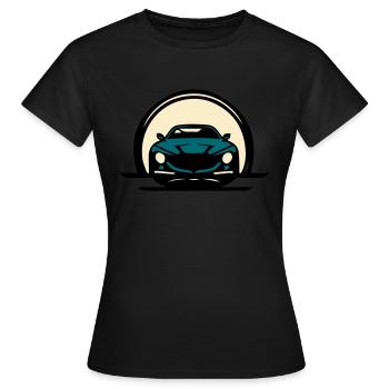Auto-Frontansicht - Frauen T-Shirt - Schwarz - Vorne - AI Model Female 172 dark (172cm)