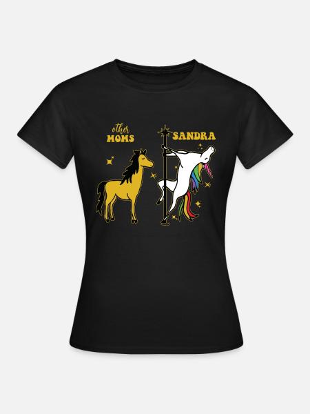 Andere Mütter Sandra Tee Einhorn - Frauen T-Shirt - Schwarz