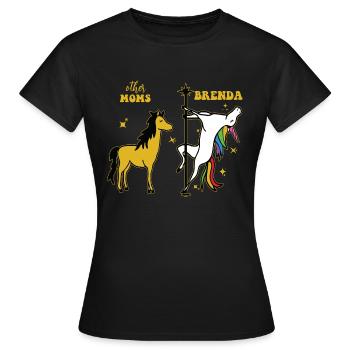Autres mères Brenda Tea Licorne - T-shirt Femme - noir - Devant - AI Model Female 172 dark (172cm)