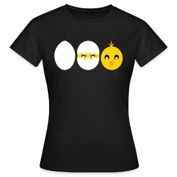 Comic hatching chick - Women's T-Shirt - black - Front - AI Model Female 172 dark (172cm)