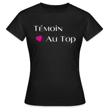 Témoin au top - T-shirt Femme - noir - Devant - AI Model Female 172 dark (172cm)