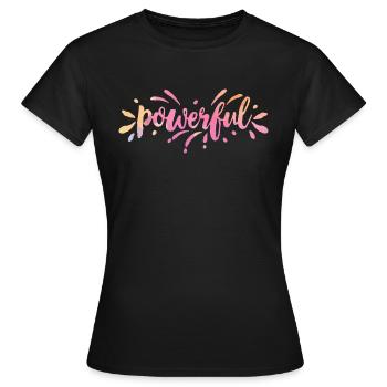 Powerful byseehasdesign - Frauen T-Shirt - Schwarz - Vorne - AI Model Female 172 dark (172cm)