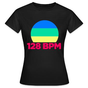 128 bpm techo musique logo - T-shirt Femme - noir - Devant - AI Model Female 172 dark (172cm)
