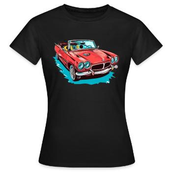 Cabriolet rouge - T-shirt Femme - noir - Devant - AI Model Female 172 dark (172cm)