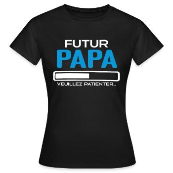 Futur papa Idée Cadeau Futur Père - T-shirt Femme - noir - Devant - AI Model Female 172 dark (172cm)