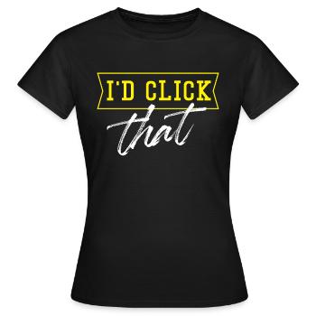 I'd click that Floor installer - Women's T-Shirt - black - Front - AI Model Female 172 dark (172cm)