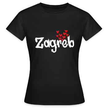 Zagreb - T-shirt Femme - noir - Devant - AI Model Female 172 dark (172cm)
