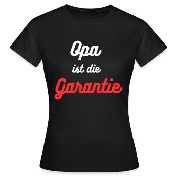 Opa ist die Garantie - Bukhari-wht-red - Frauen T-Shirt - Schwarz - Vorne - AI Model Female 172 dark (172cm)