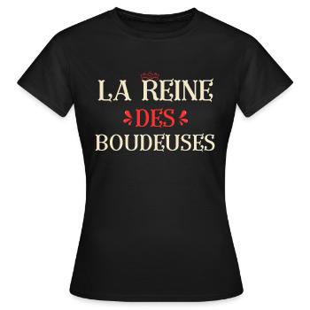 La reine des boudeuses - T-shirt Femme - noir - Devant - AI Model Female 172 dark (172cm)