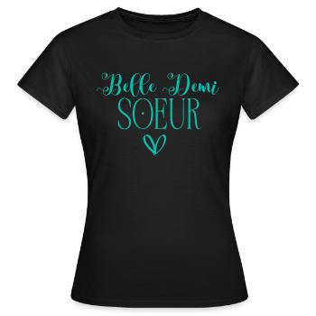 belle Demi Soeur - T-shirt Femme - noir - Devant - AI Model Female 172 dark (172cm)