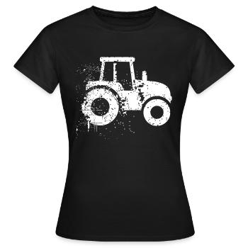 Tracteur Vintage Look - T-shirt Femme - noir - Devant - AI Model Female 172 dark (172cm)