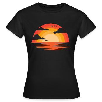 Sonnenuntergang - Frauen T-Shirt - Schwarz - Vorne - AI Model Female 172 dark (172cm)