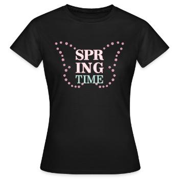 Printemps - Le printemps est là ! - T-shirt Femme - noir - Devant - AI Model Female 172 dark (172cm)