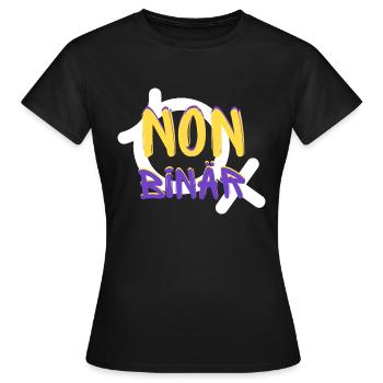 NON BINARY Identity - Women's T-Shirt - black - Front - AI Model Female 172 dark (172cm)