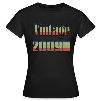 2009 Geburtstag 2009 Jahrgang 2009 Geburtstag - Frauen T-Shirt - Schwarz - Vorne - AI Model Female 172 dark (172cm)