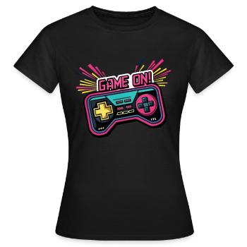 GAME ON. GAME CONTROLLER. GAME PAD - Women's T-Shirt - black - Front - AI Model Female 172 dark (172cm)