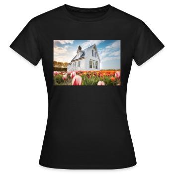 Photoshop AI Haus1 - Frauen T-Shirt - Schwarz - Vorne - AI Model Female 172 dark (172cm)