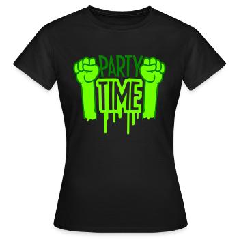 Logo de l’équipe Party Time Célébrez les amis de l’équipe - T-shirt Femme - noir - Devant - AI Model Female 172 dark (172cm)