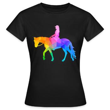 Western Lady Westernreiterin Pleasure Riding - Frauen T-Shirt - Schwarz - Vorne - AI Model Female 172 dark (172cm)