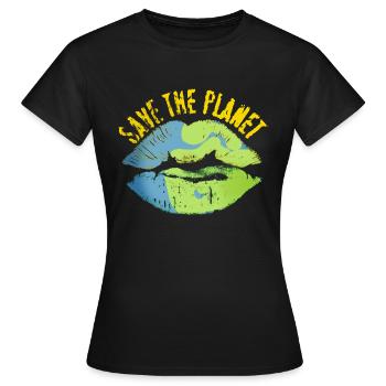 Sauvez le monde look vintage - T-shirt Femme - noir - Devant - AI Model Female 172 dark (172cm)