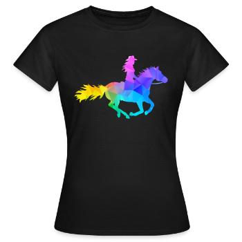 Western Lady Westernreiterin - Frauen T-Shirt - Schwarz - Vorne - AI Model Female 172 dark (172cm)