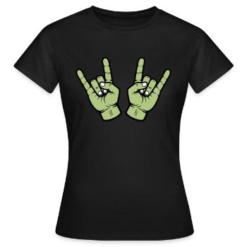 Signe de jupe de main de fête - T-shirt Femme - noir - Devant - AI Model Female 172 dark (172cm)