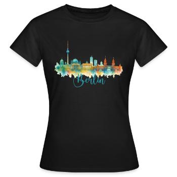 Horizon de Berlin - T-shirt Femme - noir - Devant - AI Model Female 172 dark (172cm)