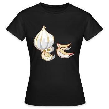 Knoblauch - Frauen T-Shirt - Schwarz - Vorne - AI Model Female 172 dark (172cm)