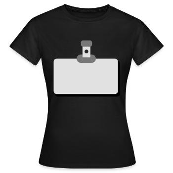 namensschild leer - Frauen T-Shirt - Schwarz - Vorne - AI Model Female 172 dark (172cm)